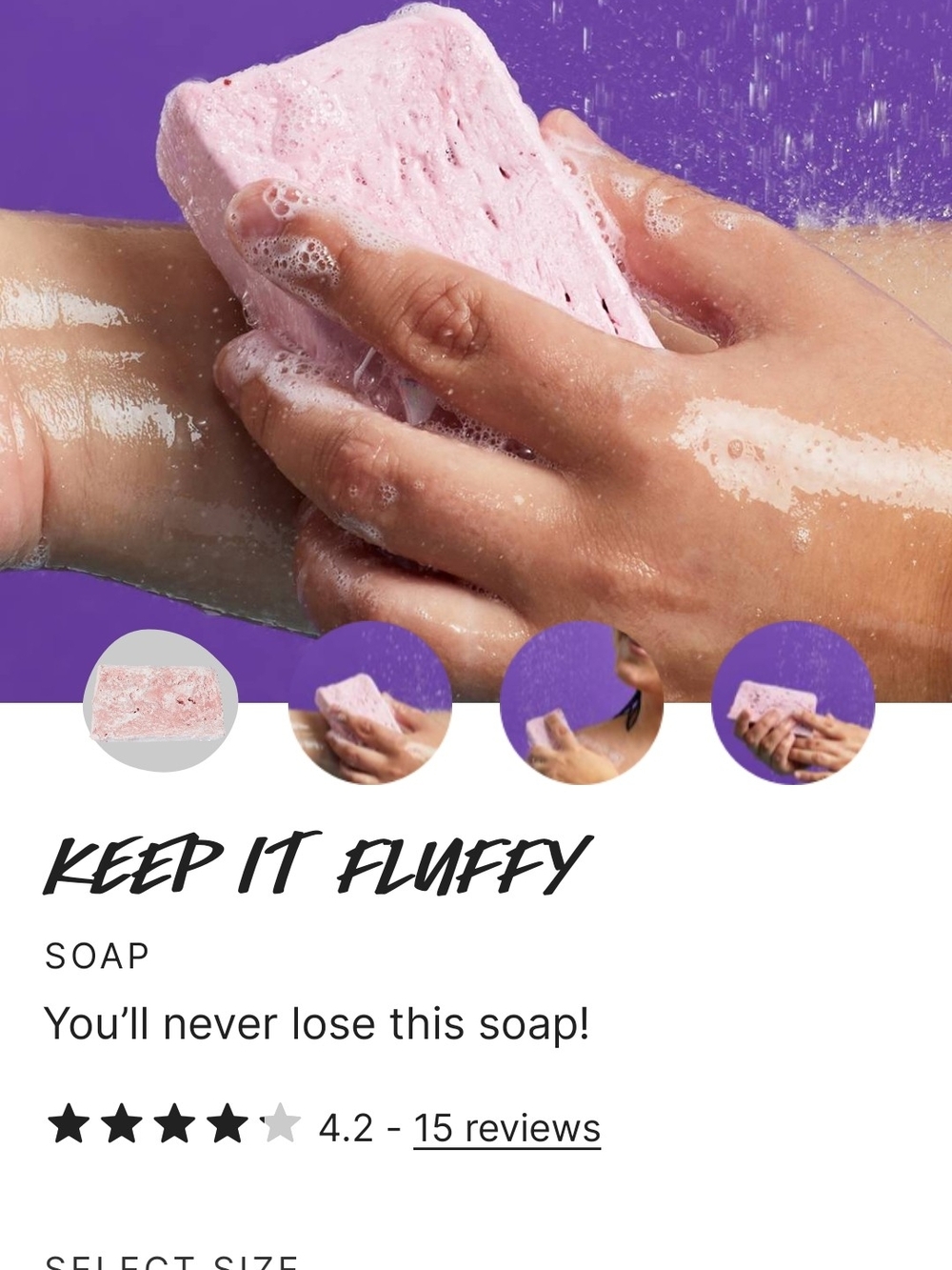 Lush Keep It Fluffy Soap ROSE, JASMINE SCENT